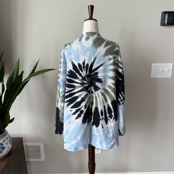 Electric & Rose Tie-Dye Long Sleeve Sweatshirt with High-Low and Split Sides - Picture 5 of 6